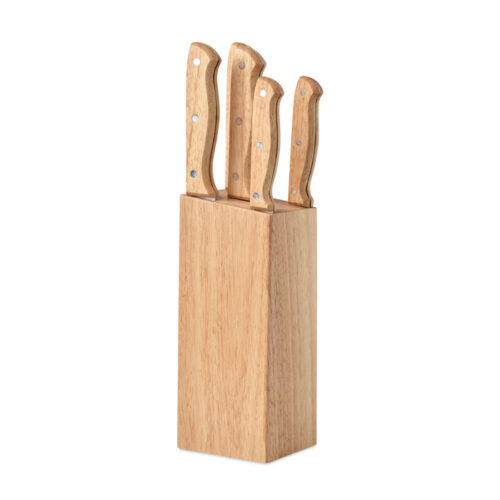 Set 5 couteaux de cuisine sur socle en bois