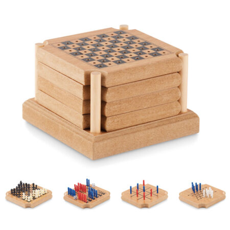 Set 4 sous-verres plateaux de jeu en MDF