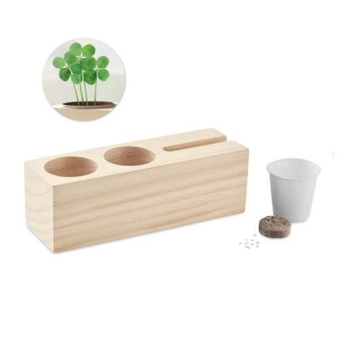 Station de bureau en bois avec kit de graines