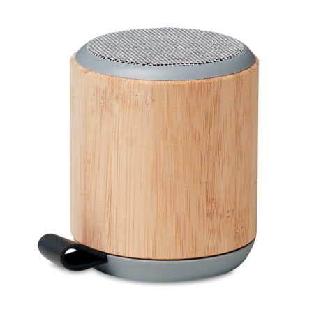 Enceinte Bluetooth bambou cylindrique 6,8x8cm