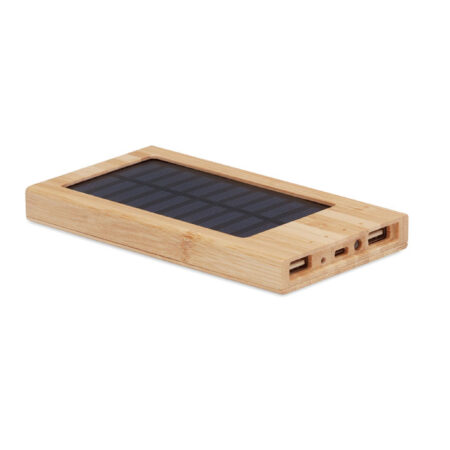 Powerbank solaire 4000 mAh boîtier bambou