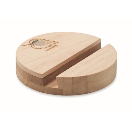 Support  de Téléphone avec Graine de Pin - Bois de Bouleau