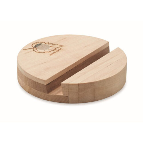 Support  de Téléphone avec Graine de Pin - Bois de Bouleau