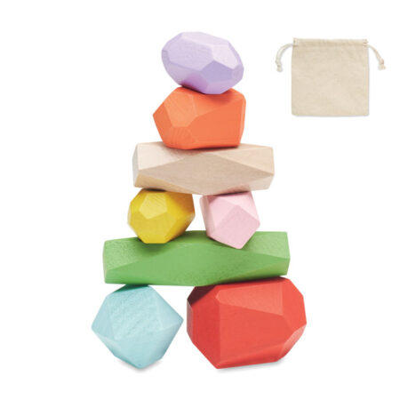 Puzzle 8 pièces empilables en bois naturel