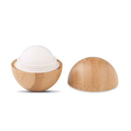 Baume à lèvres boîtier bambou rond