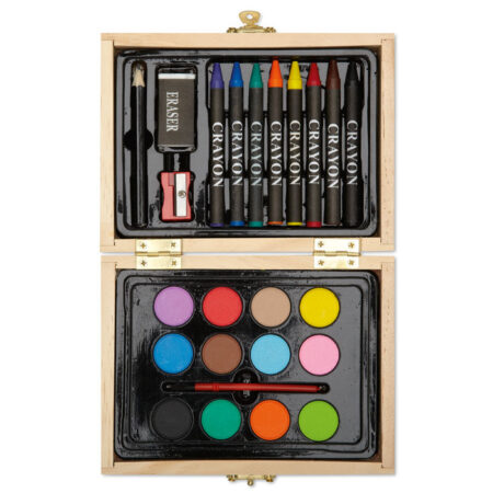Set de peinture compact boîtier bois