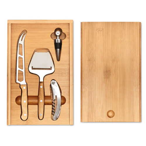 Set fromage & vin bambou grand format