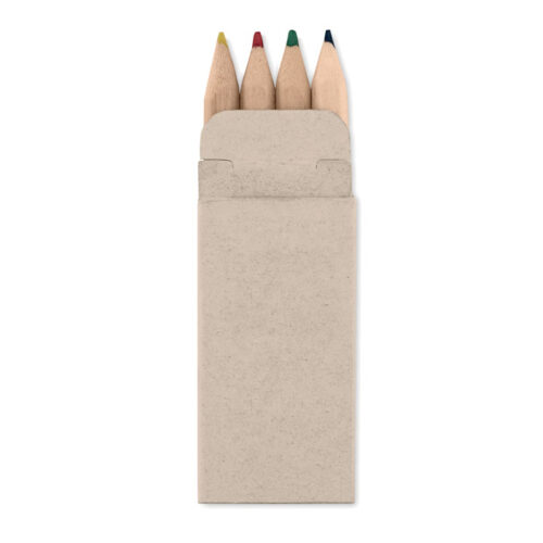 Set 4 crayons de couleur bois recyclé 6cm