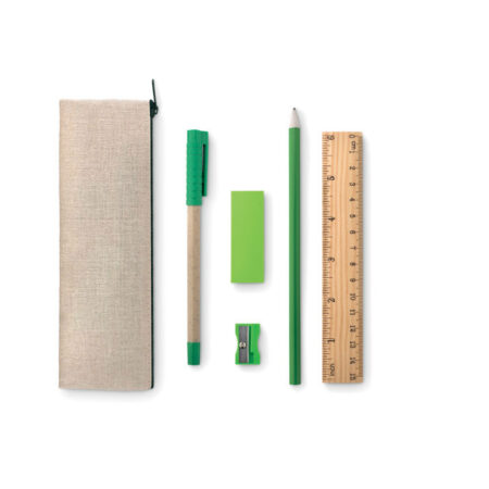 Trousse à crayons en coton avec set complet