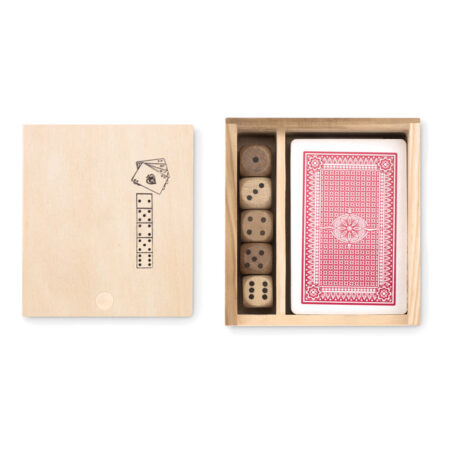 Coffret jeu de cartes + 5 dés en papier