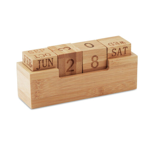 Calendrier de bureau en bambou naturel