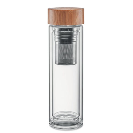 Gourde en verre avec infuseur à thé personnalisable