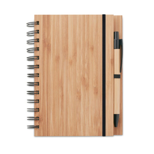 Carnet papier recyclé et stylo en bambou