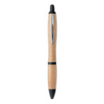 Stylo bille ABS avec clip et embout bambou