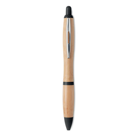 Stylo bille ABS avec clip et embout bambou