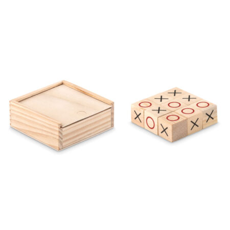Jeu de morpion en bois naturel