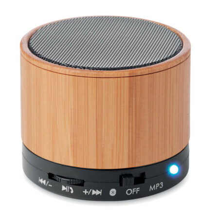 Enceinte Bluetooth bambou compacte 6cm