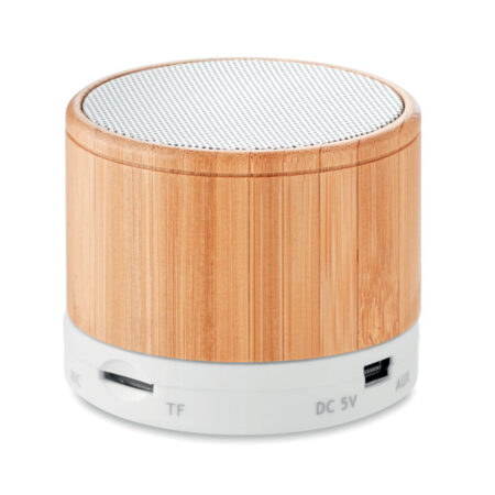 Enceinte Bluetooth bambou compacte 6cm – vue 2