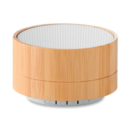 Enceinte Bluetooth bambou format slim 7cm – vue 2