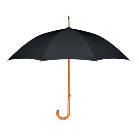 Parapluie Droit en PET recyclé - Manche en Bois Courbé