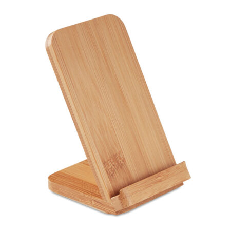 Chargeur sans fil Qi bambou rectangulaire 8x11cm