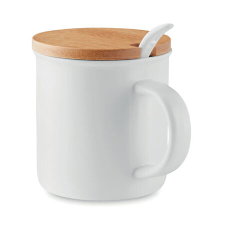 Mug porcelaine 350ml avec cuillère assortie