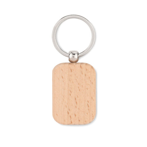 Porte-clés rectangulaire en bois naturel