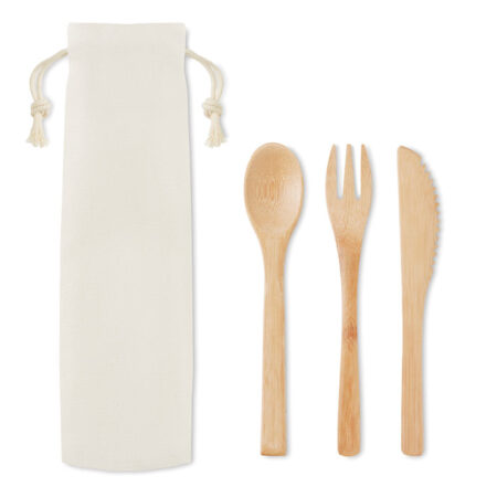 Set couverts réutilisables 6 pièces en bambou