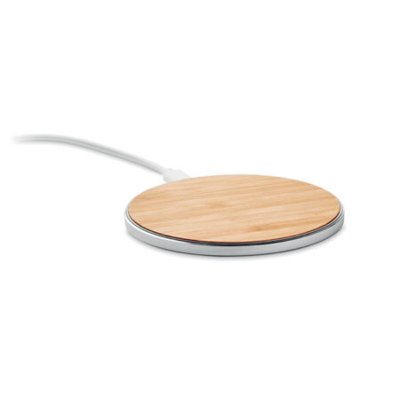 Chargeur sans fil 10W façade bambou