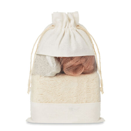Pochette de bain coton avec accessoires