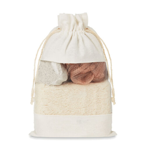 Pochette de bain coton avec accessoires