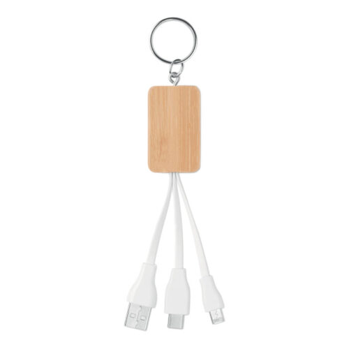 Câble chargeur 3 en 1 boîtier bambou