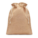 Petit sac cadeau jute naturel 22cm