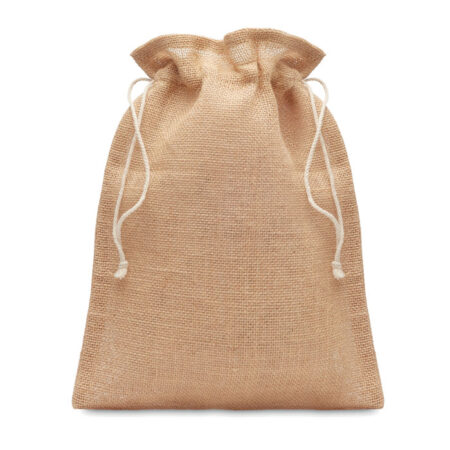 Petit sac cadeau jute naturel 22cm