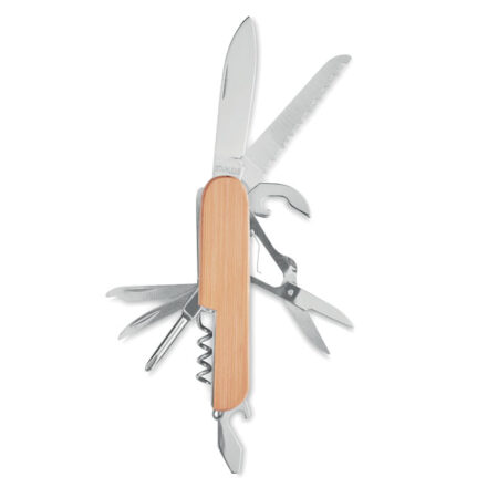 Couteau multi-outils manche bambou