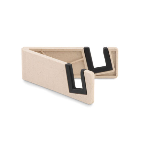 Support téléphone bureau en bambou naturel – vue 2
