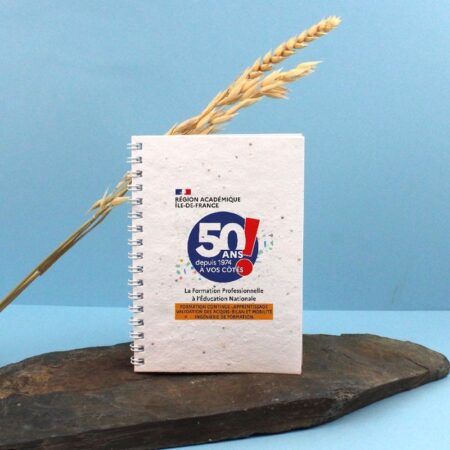 Carnet A6 en papier graines personnalisé – Carnet écologique à planter – vue 2