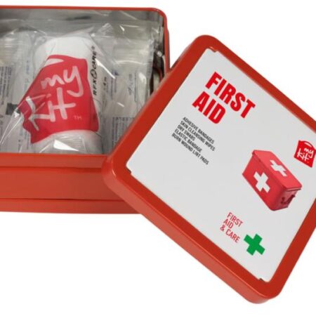 Kit de premiers secours MyKit en boîte métallique personnalisable