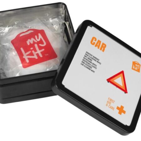 Kit de premiers secours voiture MyKit en boîte métallique personnalisable