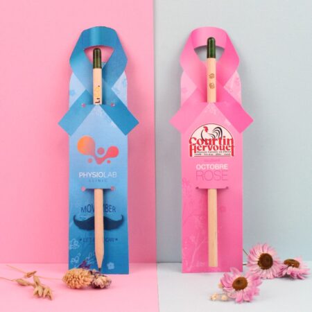 Crayon à graines personnalisé avec étui ruban – Campagne de sensibilisation – vue 2