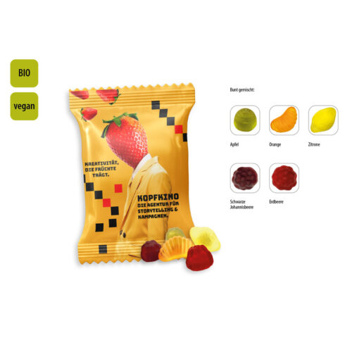 Bonbons bio vegan personnalisés en sachet 10 g