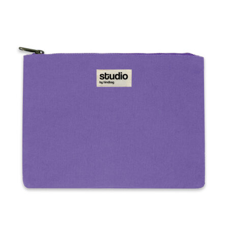 Pochette plate avec fermeture éclair en coton biologique