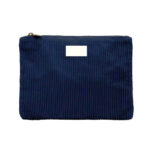 Pochette plate avec fermeture éclair en velours côtelé biologique – Image 3