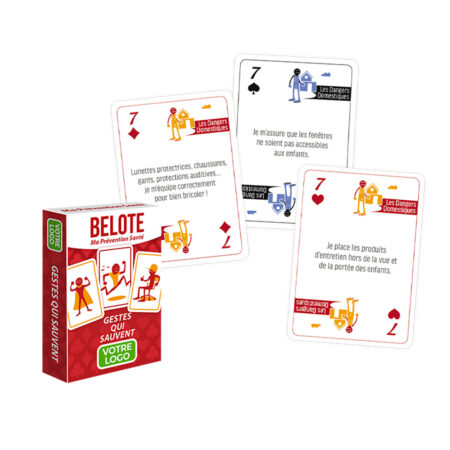 Jeu de Belote - Gestes qui sauvent personnalisé