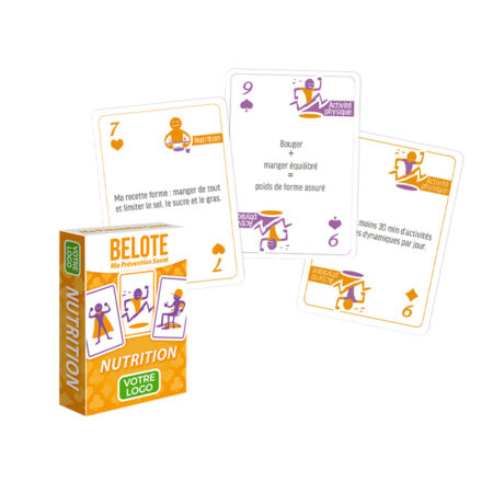 Jeu de belote personnalisé sur la nutrition | support ludique et pédagogique