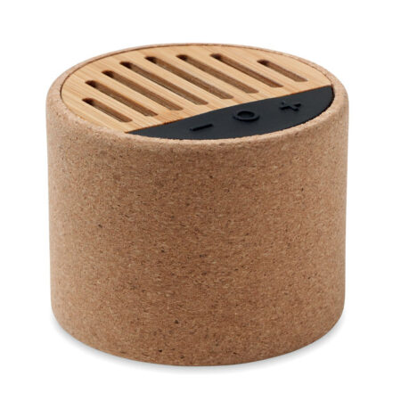 Enceinte sans fil ronde façade liège 6cm