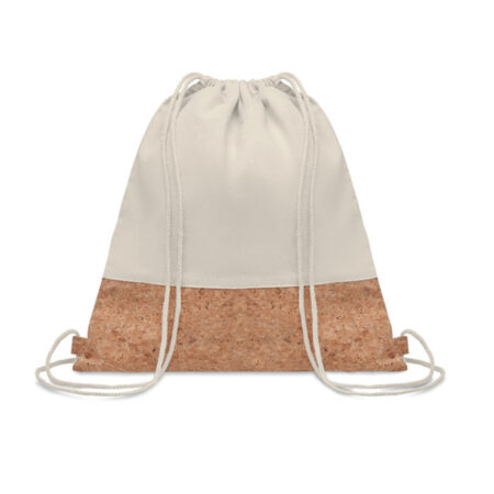 Sac à cordon coton avec empiècement liège