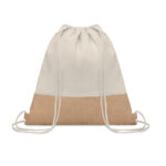 Sac à cordon coton avec empiècement jute