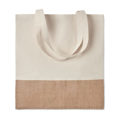 Sac shopping coton naturel avec anses jute