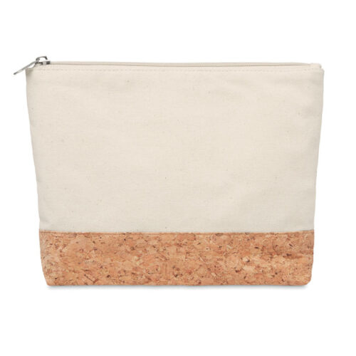Trousse zippée liège et coton naturel